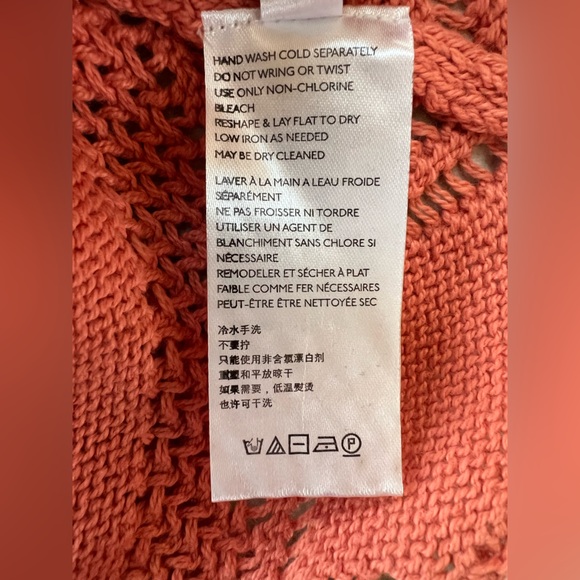 Free People Beach NWT Morgan Fauxchet Knit Tie Front Cardigan in Coral Orange, M - Picture 11 of 14